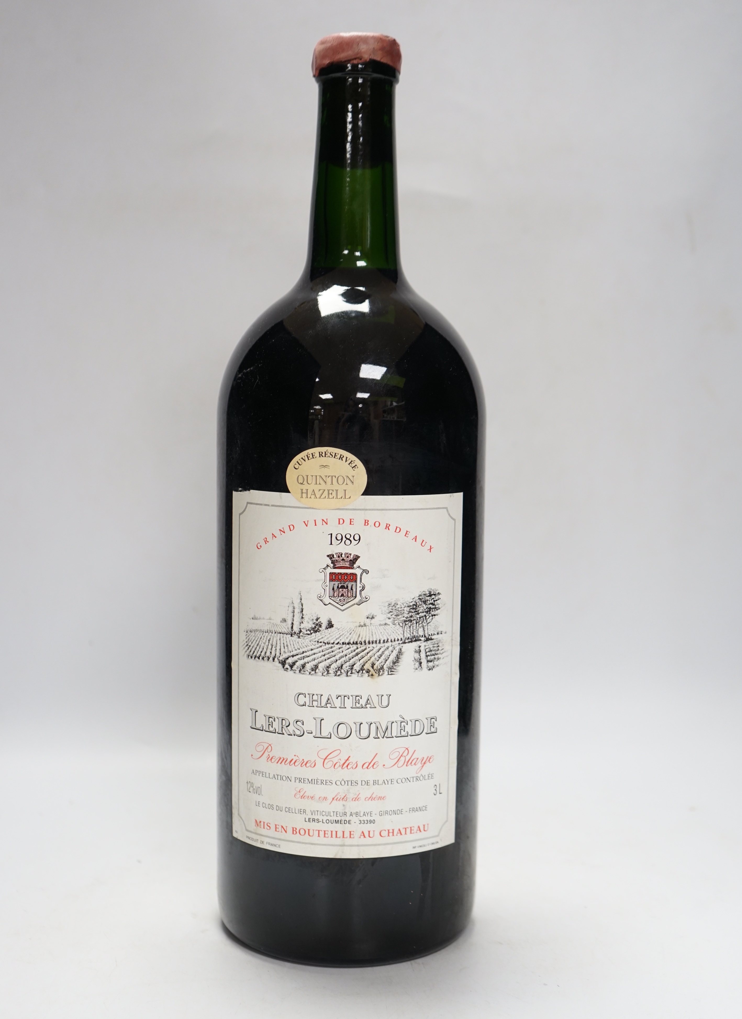 A double magnum of Chateau Lers-Loumede Cote de Blaye 1989